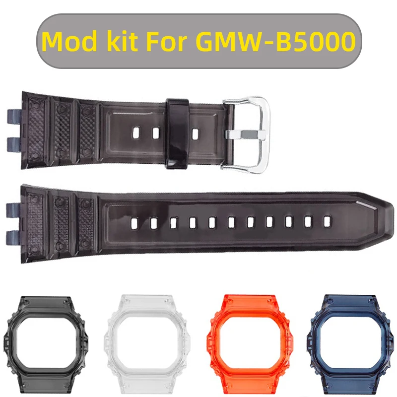 

Modified resin silicone case kit for G-shock GMW-B5000 3459 35TH MOD kit gmwb5000WATCH case watchband bracelet transparent Bezel