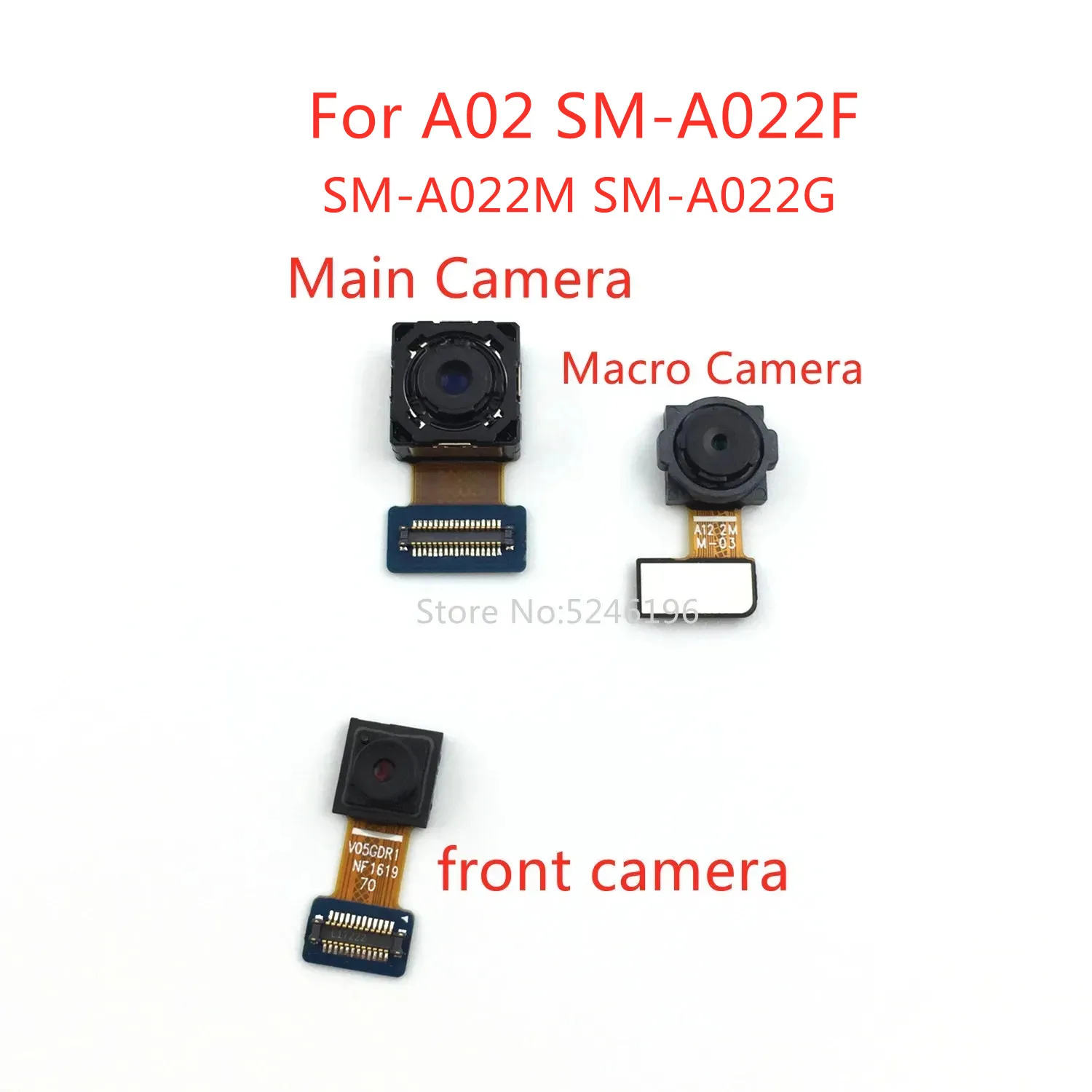 

1 шт. задняя основная камера, модуль передней камеры, гибкий кабель для Samsung Galaxy A02 SM-A022F A02 SM-A022M A02 SM-A022G, запасная часть