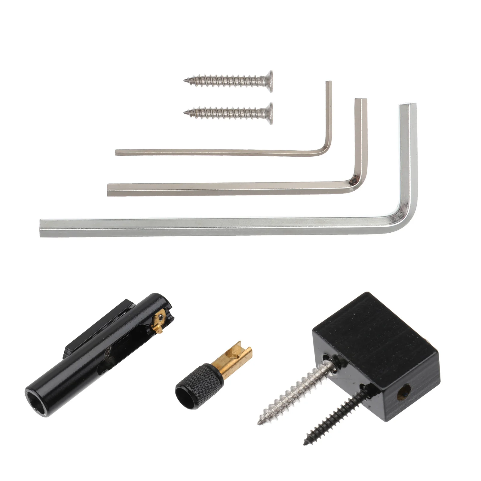 

Black 5 Strings Bass Single Headless Bridge Easy Install Replacement Electric Guitar Round Bridge Multifunction Tool