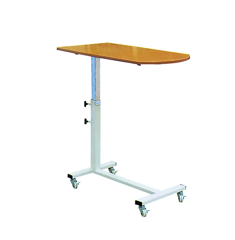 Medical Adjustable Overbed table Bedside Dinning Table With Wheels