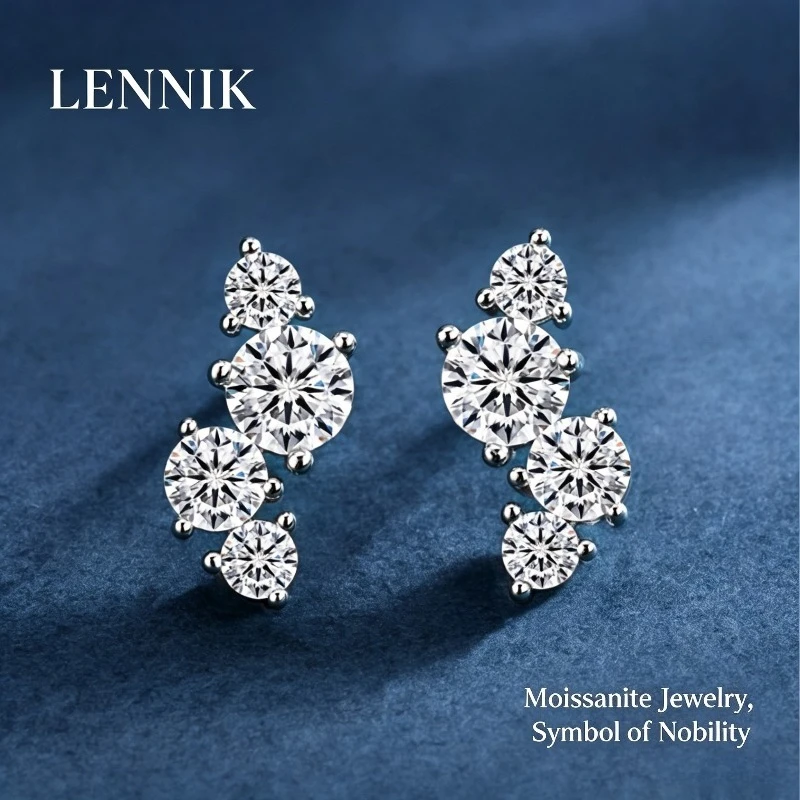 lennik-jewelry-s925-sterling-silver-full-stud-earrings-women's-fashion-temperament-versatile-moissanite-stud-earrings-jewelry