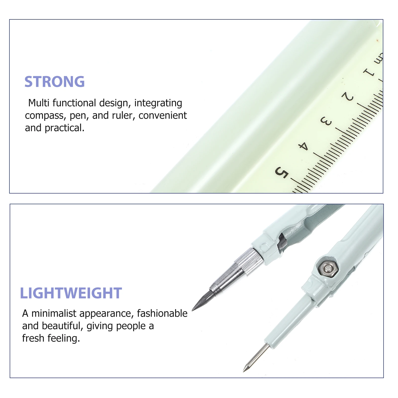 Compass Pen Ruler Set Classroom Supplies Tool Circle Maker Drawing Plastic for School Student