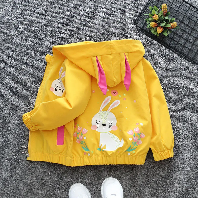 Children\'s Jackets Bunny Print Hooded Coat Kids Jackets for Girls Kids Winter Clothes for 1 To 6 Years Boys Clothes