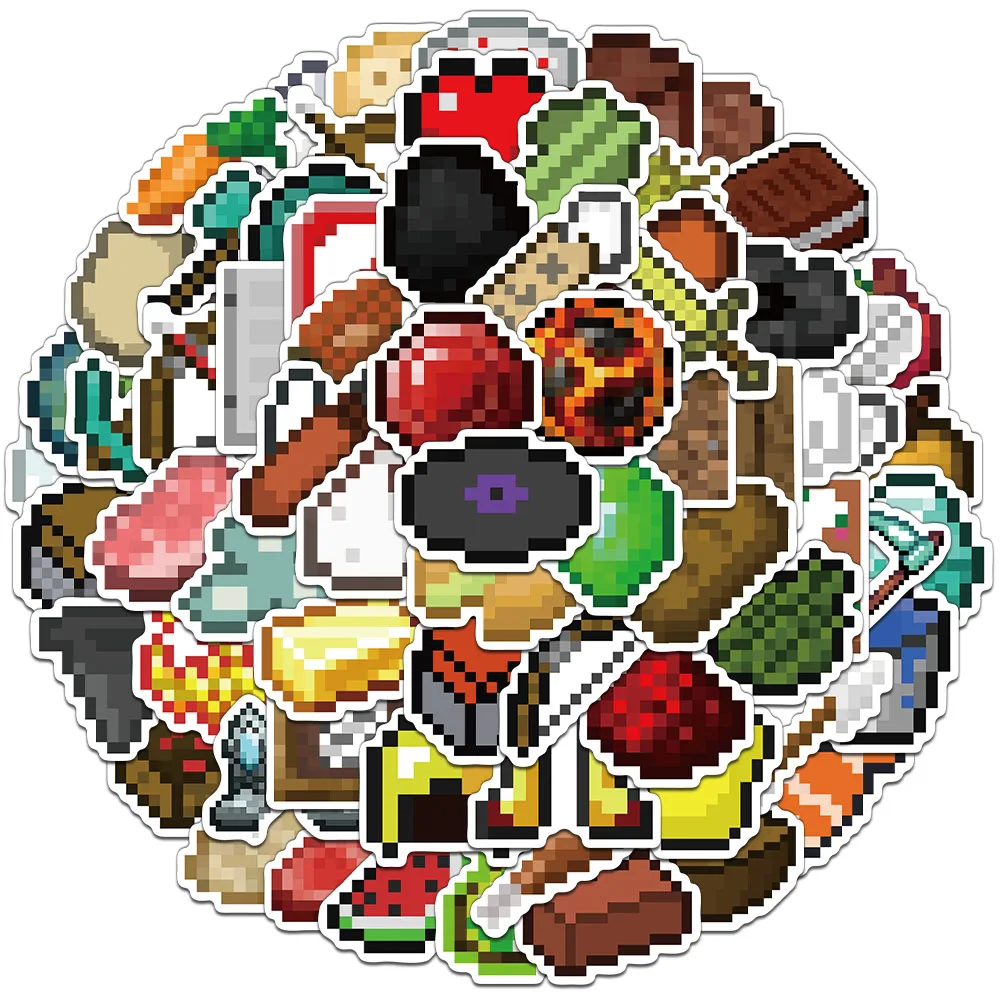 70PCS Creative Pixel Game Stickers Decorative Phone Cases Notebook Water Cups DIY Personalized Stickers