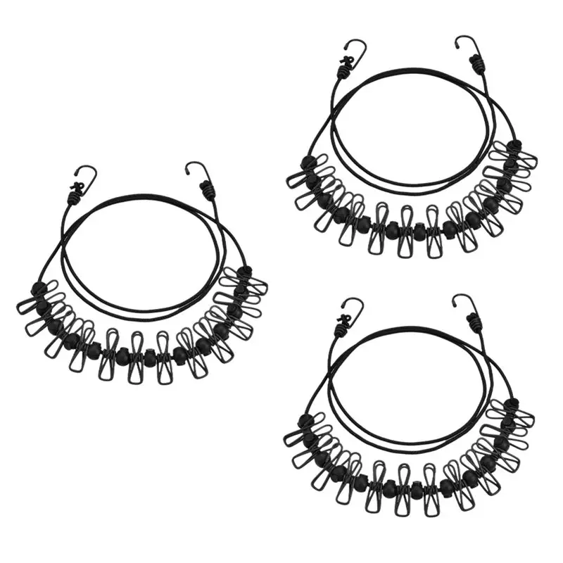 

B03C-Веревка для сушки белья, портативная, с прищепками, регулируемая, нескользящая, для дома, улицы, путешествий, кемпинга