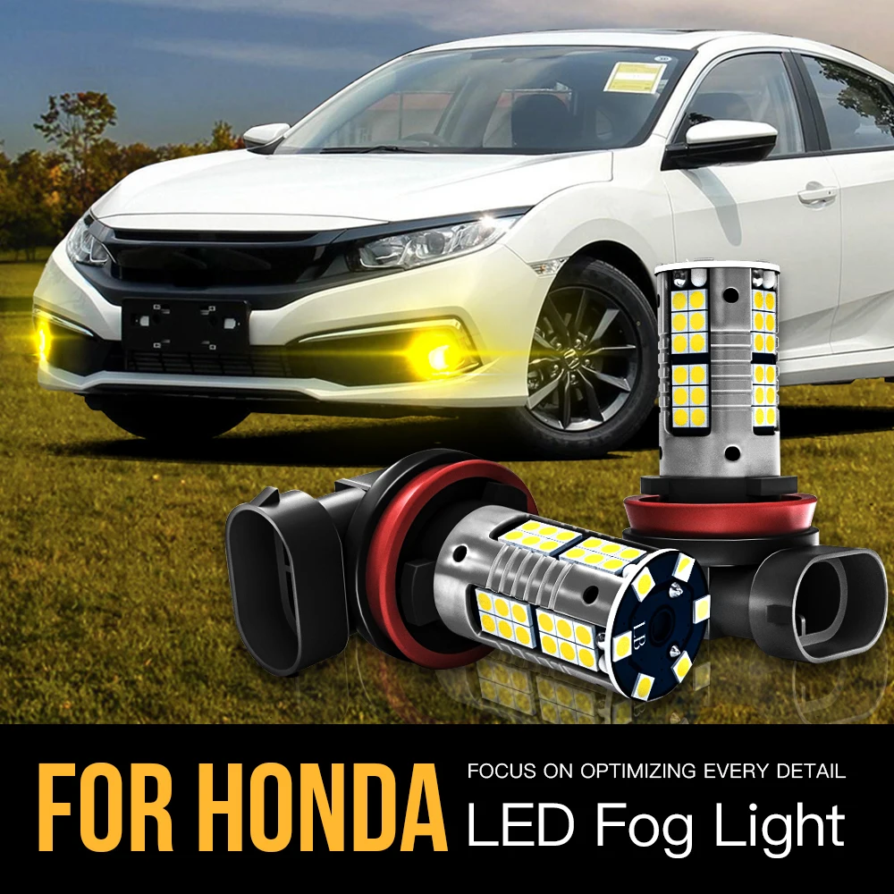 

2pcs H8 H11 Canbus No Error LED Fog Light Blub Lamp For Honda Accord 7 Civic 8 9 10 2006-2021 CRV 3 4 5 Fit Jazz Pilot