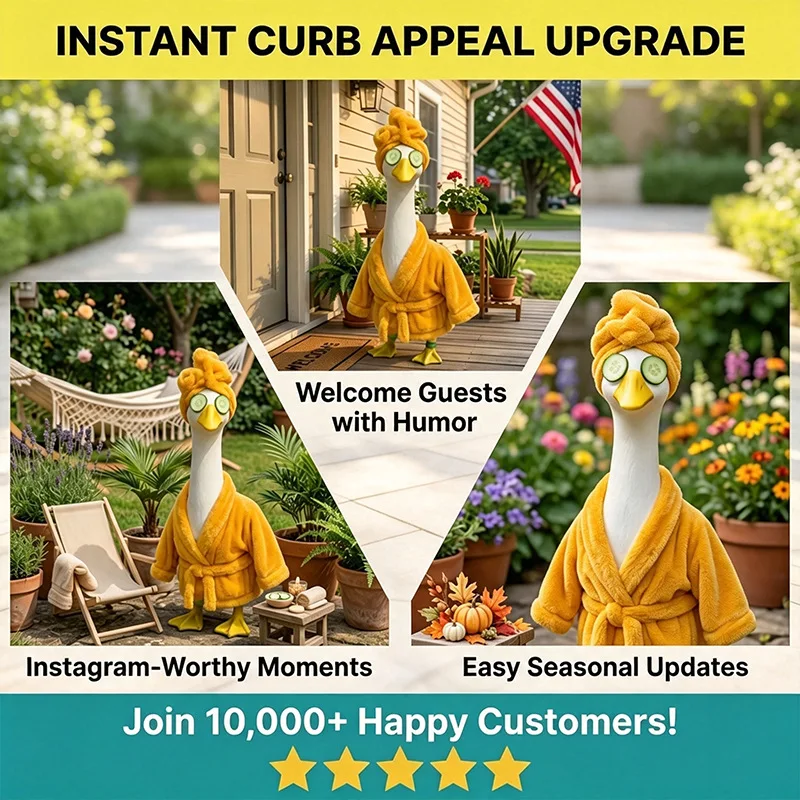 Hot Selling Porch Goose Bathrobe Set Courtyard Statue Costume Lawn Garden Halloween Outdoor Decoration Accessories