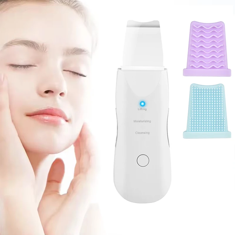 Épurateur de peau vibrant, dissolvant de points noirs, nettoyage en profondeur du visage, nettoyeur de pores ultrasonique à ions, pelle nettoyante pour le visage