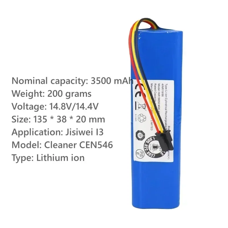 Aleaivy 14.8V 4S1P 3500mAh for Sweeper CEN546 Cleaning The Robot Jisiwei I3 Carlos Alemany Vacuum cleaner battery