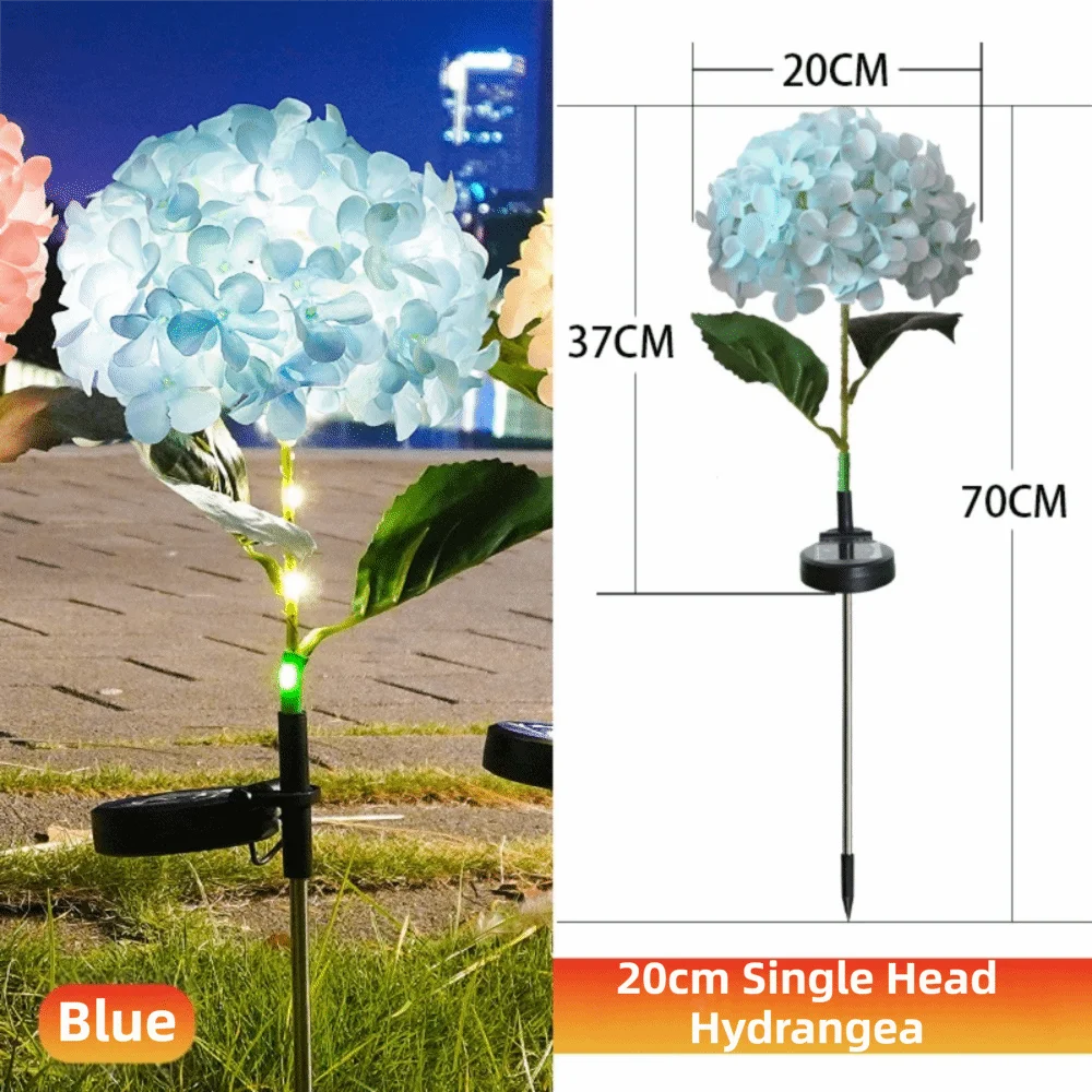 

Realistic LED Hydrangea Lights Simulated Flower Landscape Decoration Solar Garden Light Ground Mounted Solar Powered