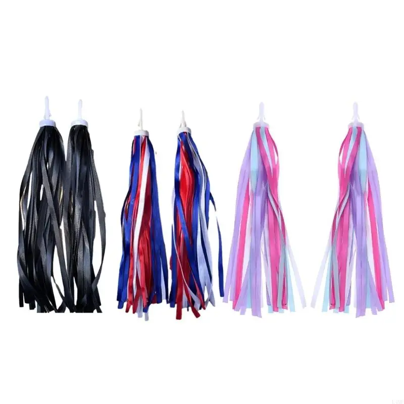 

1 Pair Handlebar Tassels, Scooter Tassels Rainbow for Boys and Girls, Colorful Bike Streamers Set Bicycles Ribbon Grips L4MF