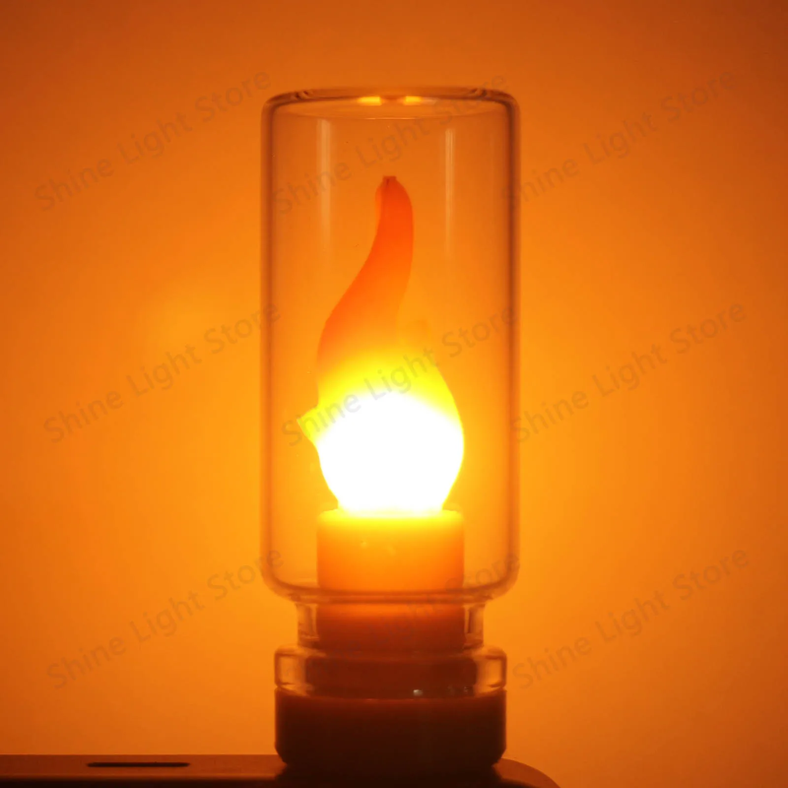 LED Flashing Candle Light USB DC5V 0.3W LED COB Flame Light 2200K Home Birthday Party Wedding Decoration Light Bulb Accessories