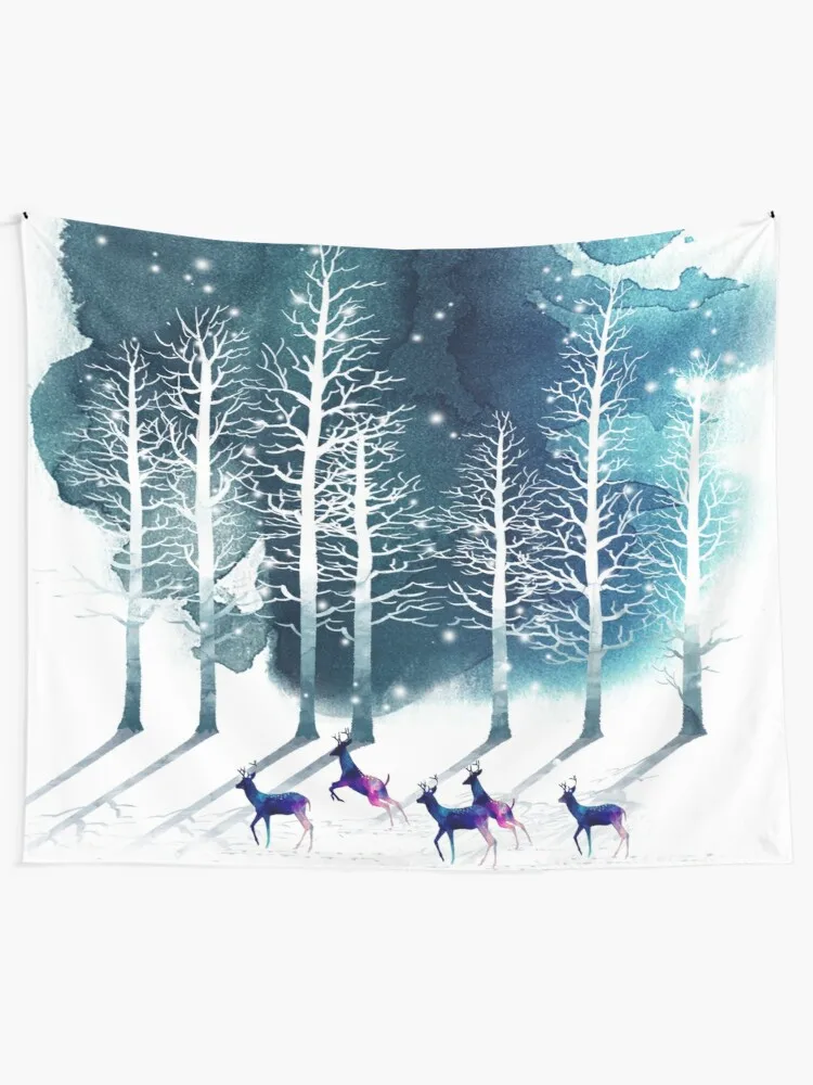 Winter Night 2 Tapestry Decoration Pictures Room Wall Christmas Decoration Interior