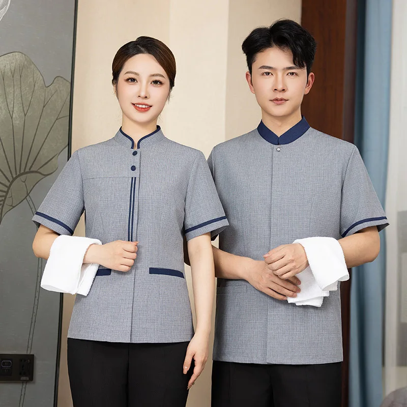 Cleaning Staff Uniform Short Sleeve Set Summer New Cleaning Clothes Property Guest Room Cleaning Auntie Outfit Unisex