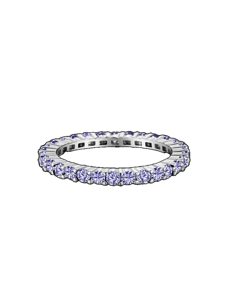 Women's 925 Sterling Silver Multicolored Full Zircon Stackable Ring