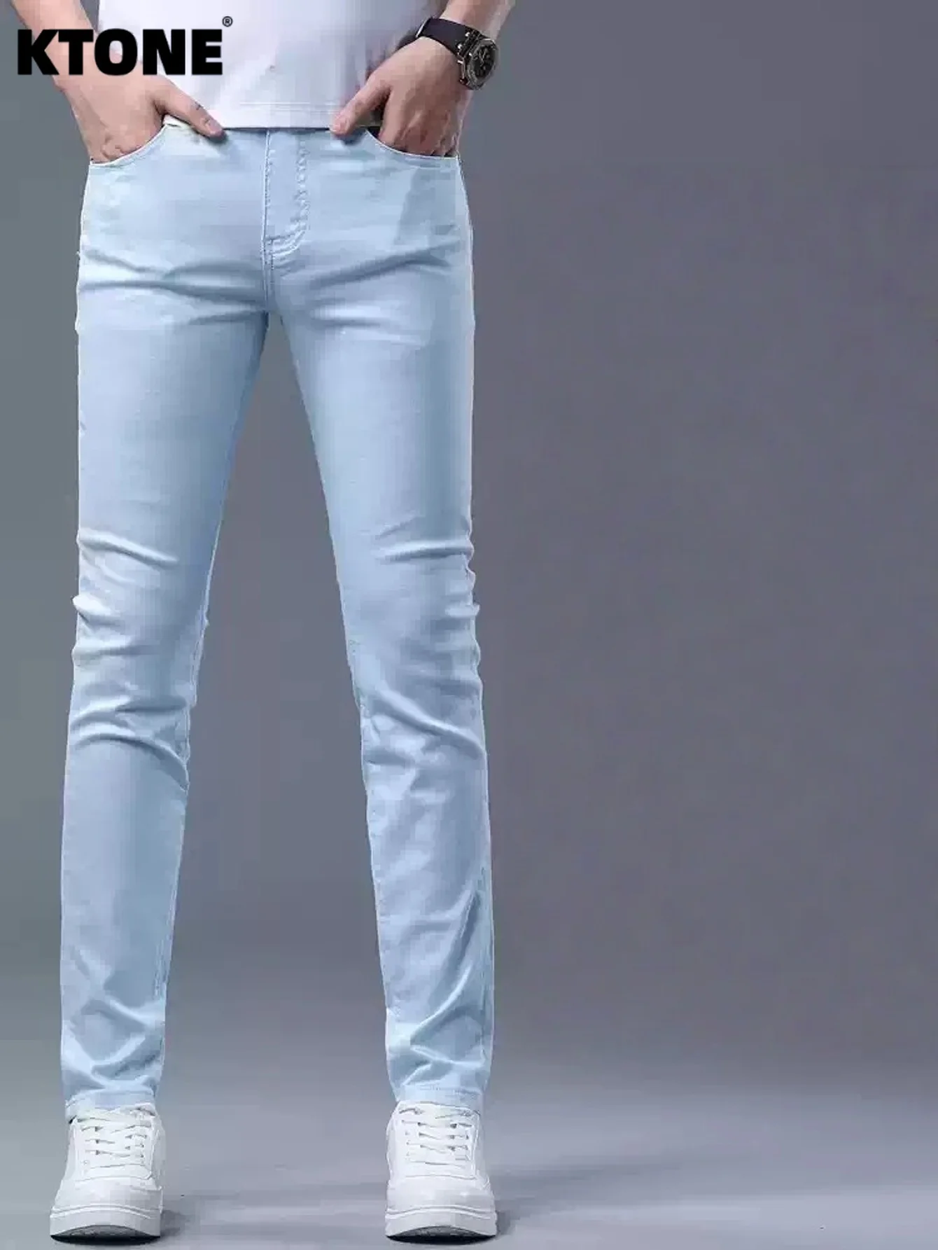 

Minimalist Jeans Blue Slim For Man Streetwear Drip Light Retro No accessories or belts included