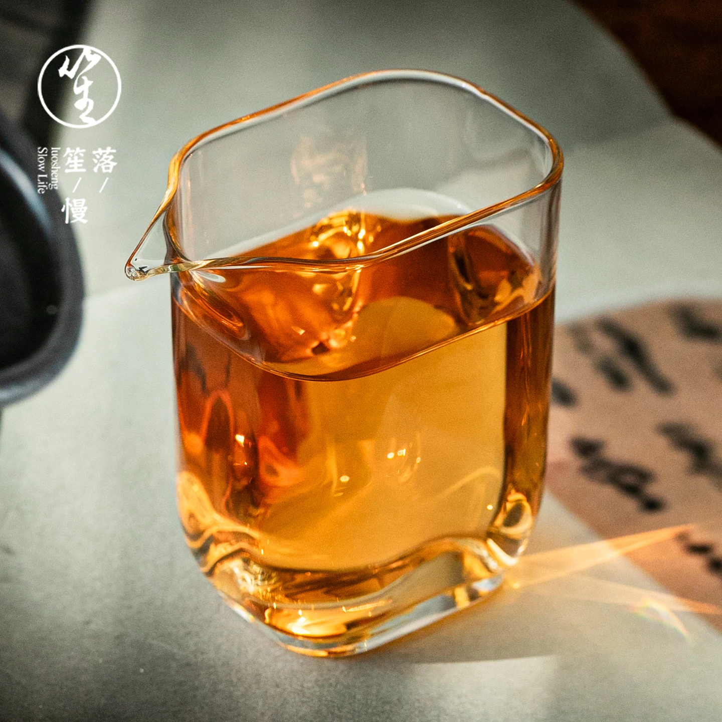 

Thiened High Borosilie Glass Public Cup Luoseng Tea Sea Brewing Set Transparent High End Tea Utensils Heat Resistant