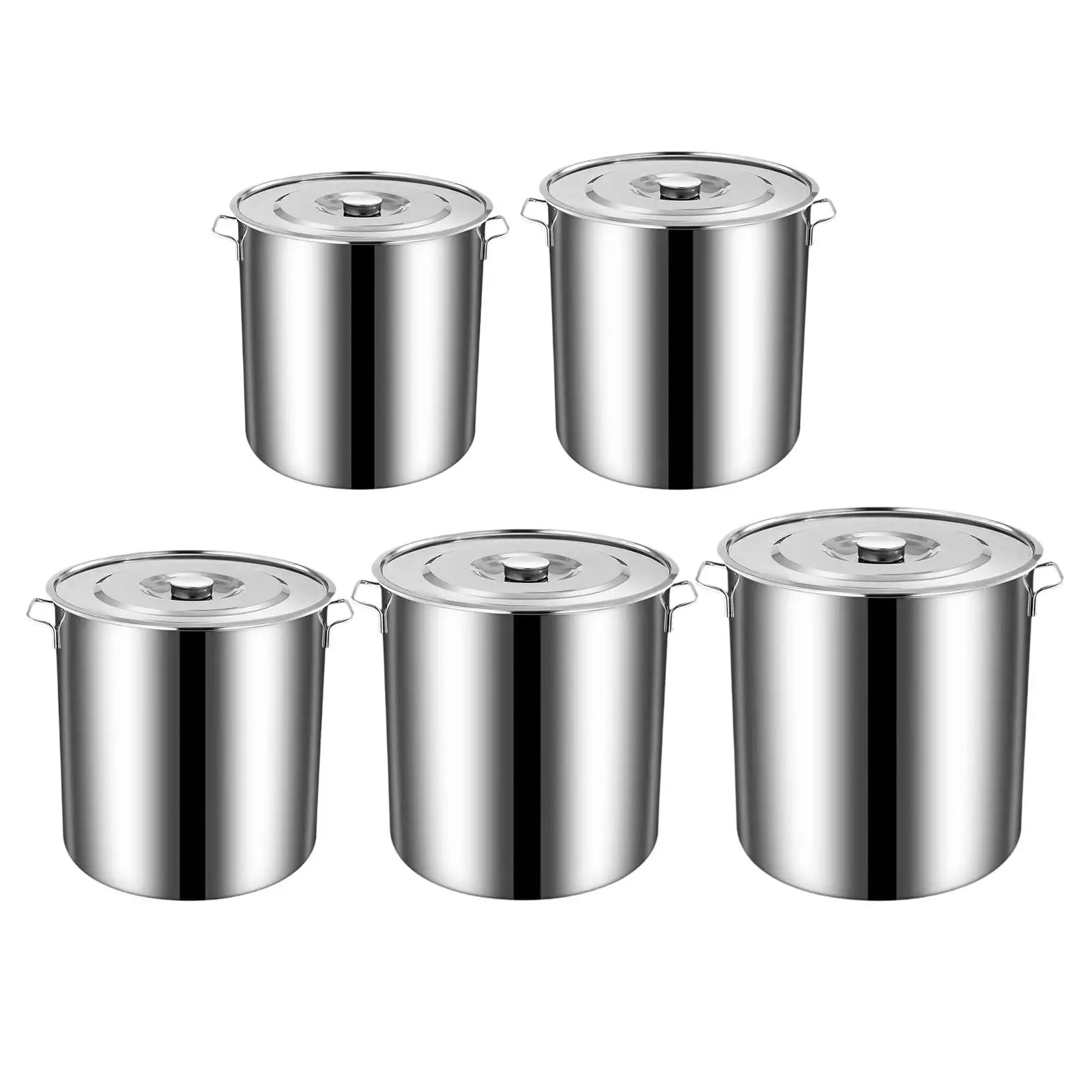 Stainless Steel Stockpot Canning Pasta Pot Multipurpose with Lid Heavy Duty Induction Pot Cooking Pot for Simmering Canteens