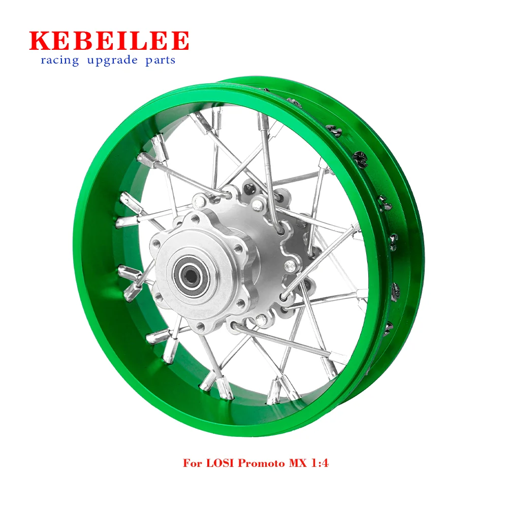 

KEBEILEE CNC Aluminum Rear Wheel V2 For LOSI Promoto MX motorcycle 1:4 Green