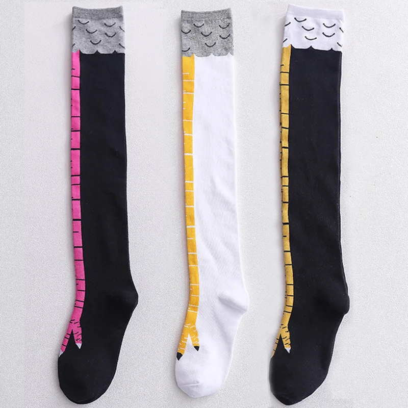 3 Pair Of Women's Thigh Socks Funny Cat Claw Long Leg Socks Cute Streetwear