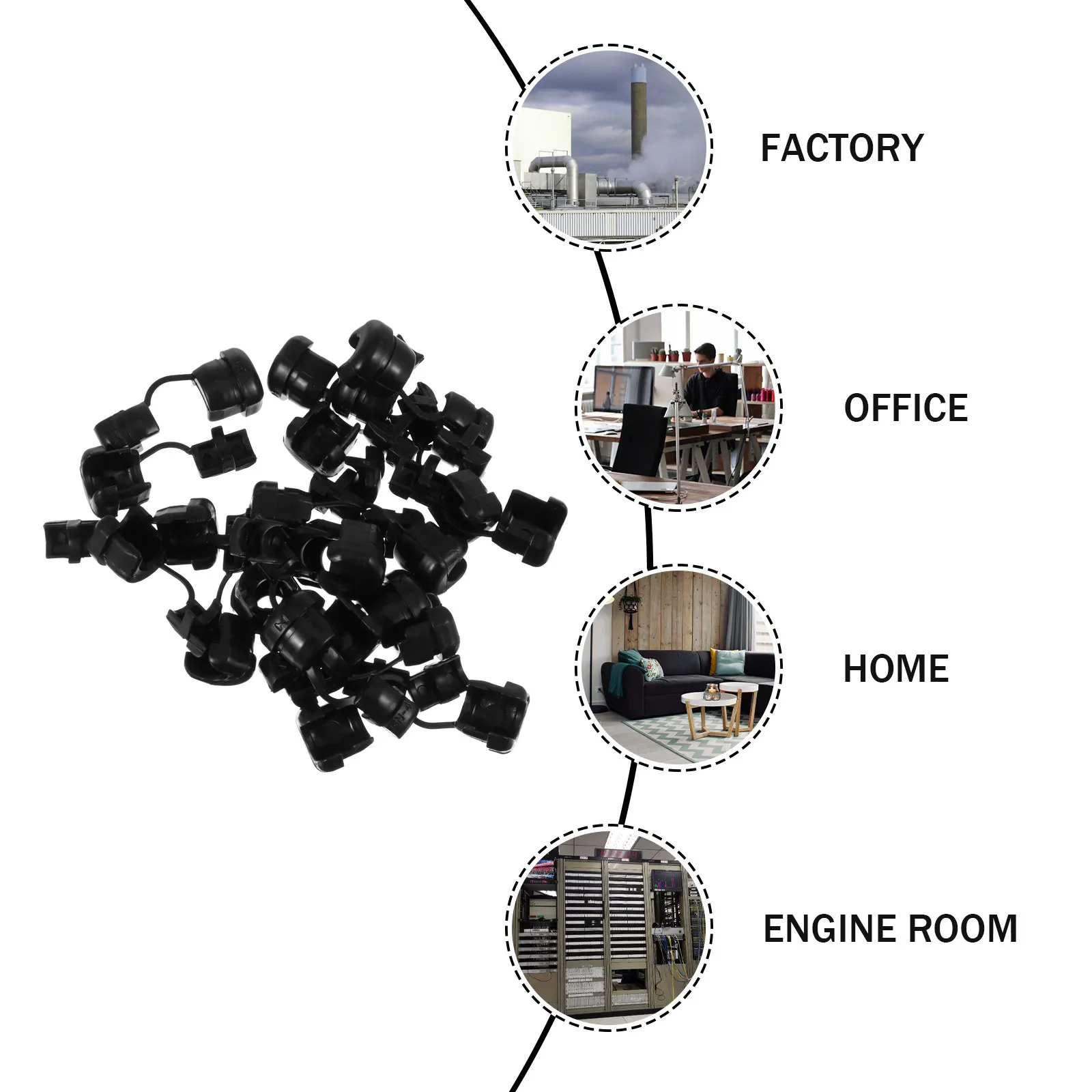 50Pcs Nylon Cable Strain Relief Bushing Round Wire Protector for Power Cord Protection Computer Appliance Electrical Equipment