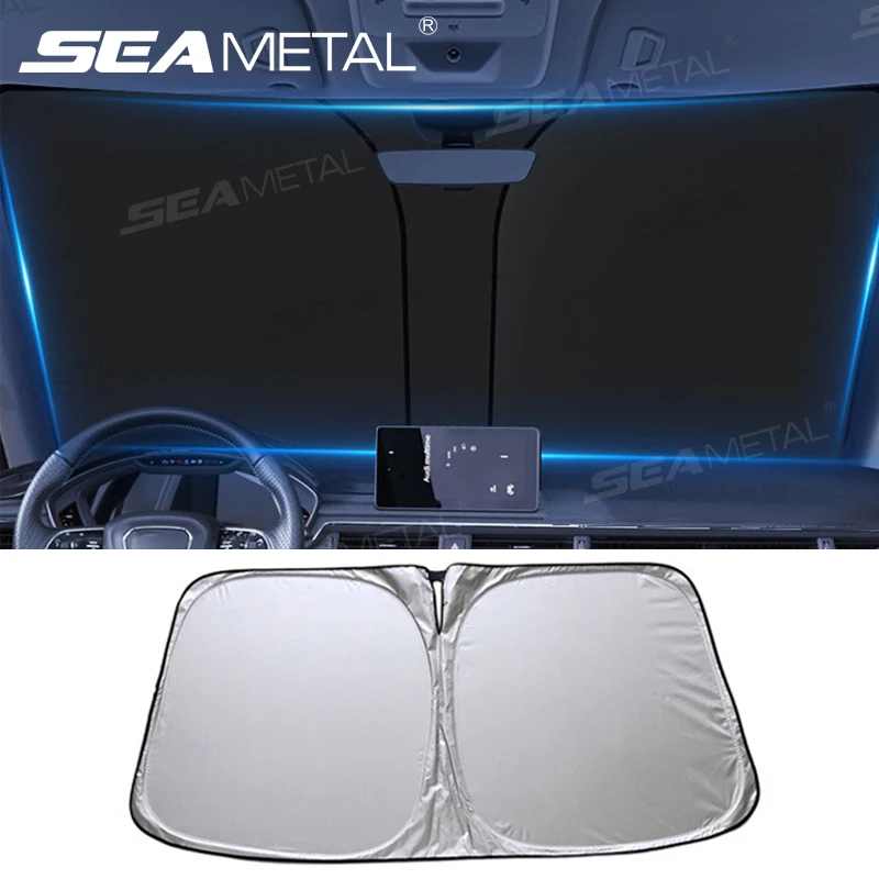 SEAMETAL 자동차 앞 유리 차양 커버 접이식 앞 창 차양 블록 UV 반사 자동차 파라솔 차양 보호 커버