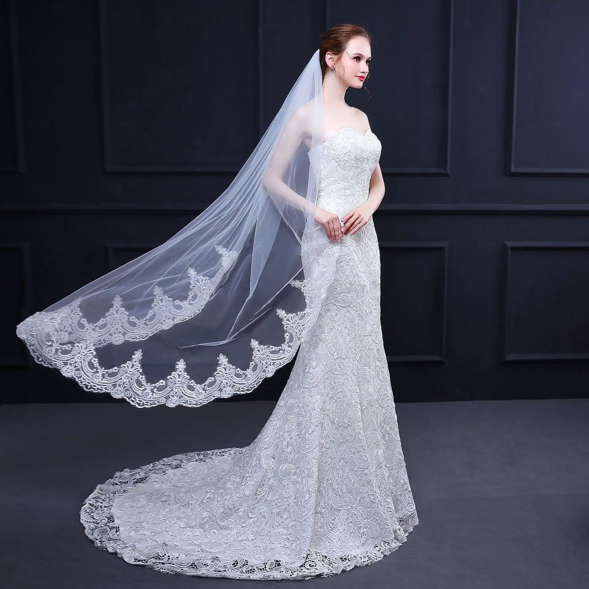 Voile de mariée en Tulle ivoire blanc avec peigne, pour robe de mariée, accessoires de mariage