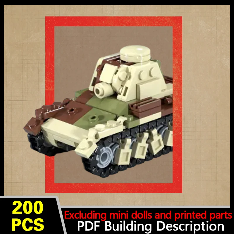 R35 French Light Tank Model MOC Building Bricks War Equipment Modular Technology Gifts Holiday Assemble Children Toys Suit