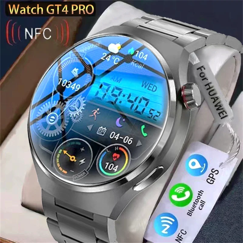 For HUAWEI GT Pro GPS NFC Smart Watch Men 360*360 AMOLED Screen Heart rate Bluetooth Call IP68 Waterproof Man Smartwatch 2024