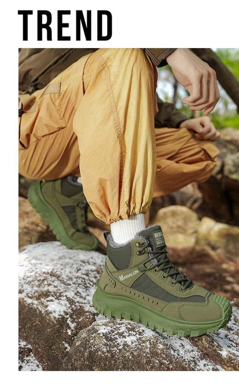 Herren-Outdoor-Schuhe und -Stiefel, Herrenschuhe, geeignet für den Winter, leicht, warm, einfach anzuziehen, mit einem stilvollen Obermaterial. – Detail 2