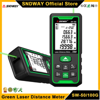 SNDWAY SW-50G 70G 100G Laser Distance Meter Green Beam Light Rangefinder Digital Tape Laser Measure Ourdoor Laser Range Finder