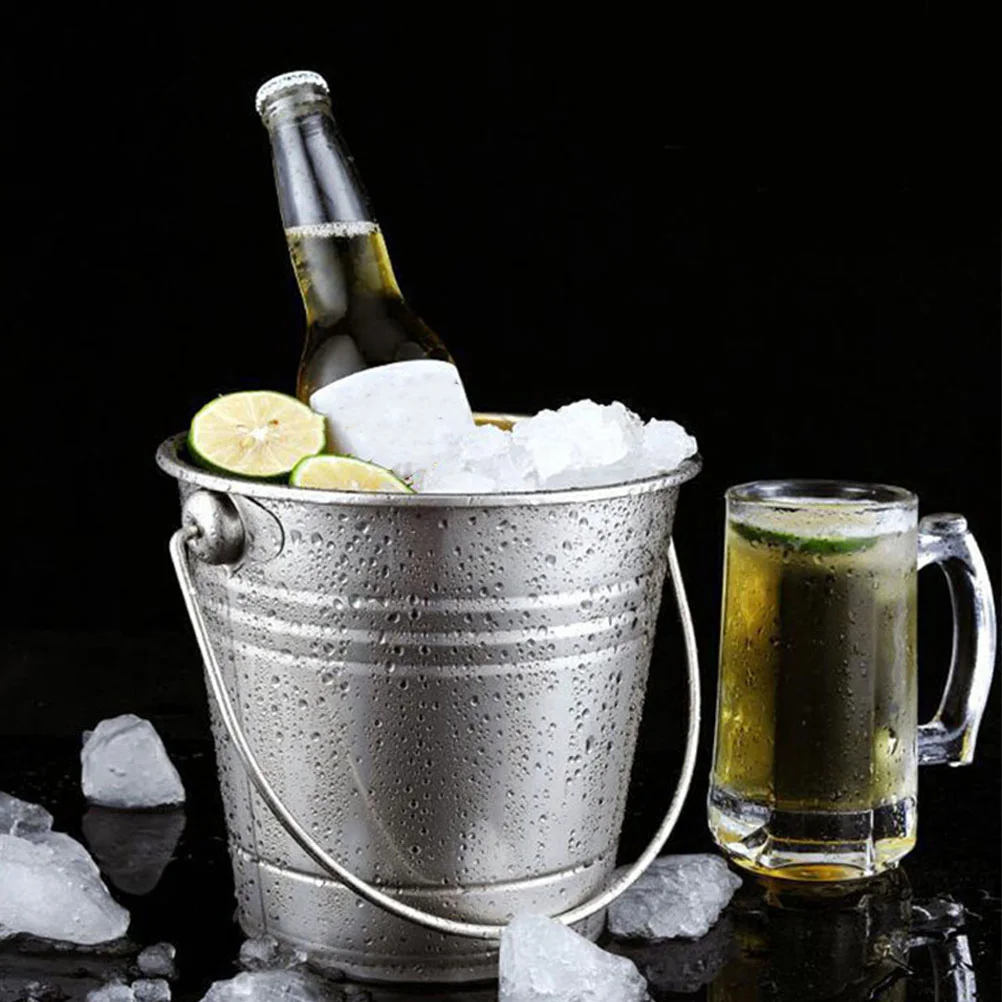 Eiskübel Silberne Eimer Würfel Eiseimer Stahlkühler Metall Weiss Garteneimer Travel