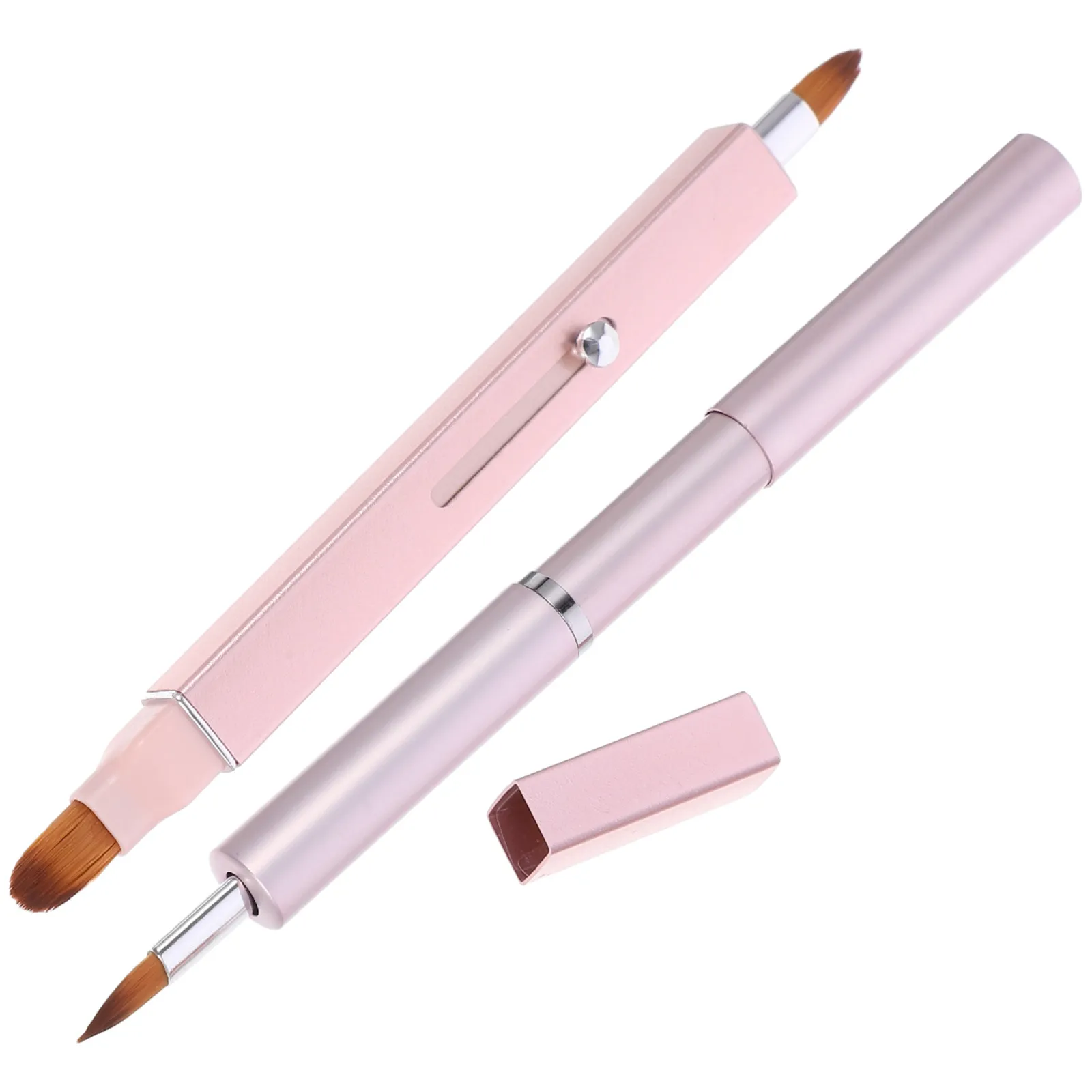 2 stuks intrekbare lippenborstel zachte haren draagbare lippenstiftapplicator make-uphulpmiddelen voor vrouwen glansbalsem applicatie