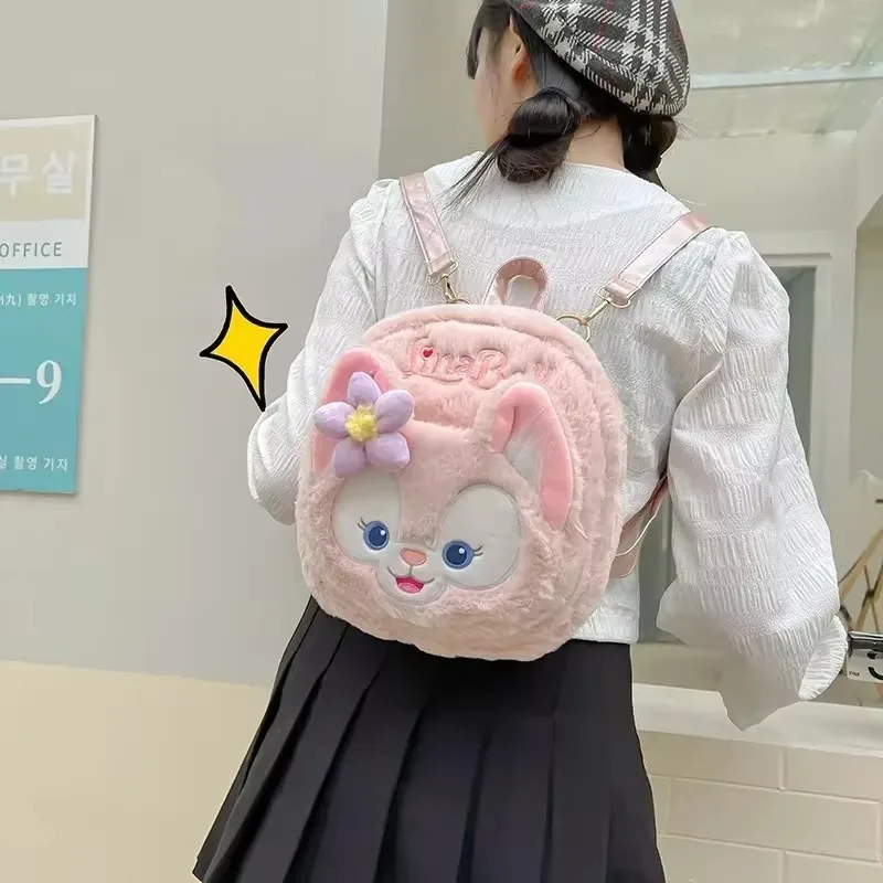 Disney Lina Bell Cartoon Comic Plush Backpack Cute Mini Girl Heart Backpack Fashion Lolita Cute Kawaii Children Plush Backpack