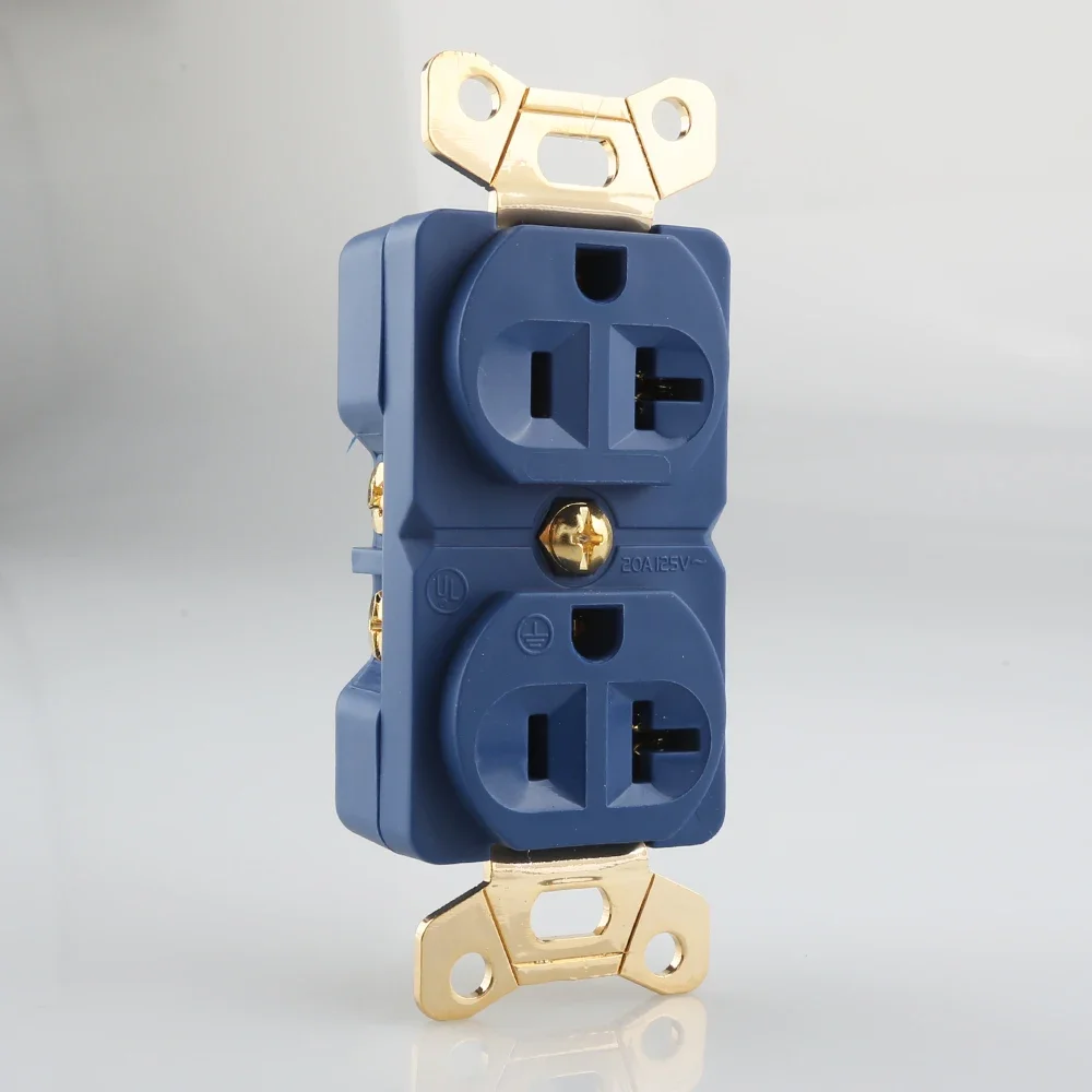 Audiocrast-enchufe de toma de corriente dúplex para distribuidor HiFi, cobre puro, chapado en rodio, EE. UU., CA 20A
