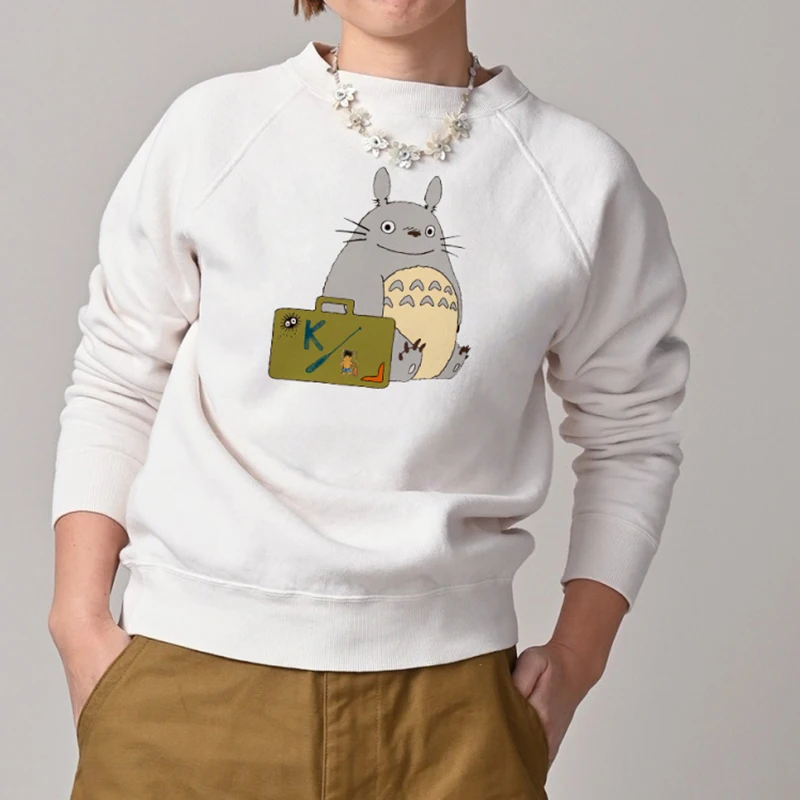 

Японский повседневный свитшот с длинными рукавами и флисовой подкладкой для женщин больших размеров, удобный крой, круглый вырез, с принтом, в уличном стиле