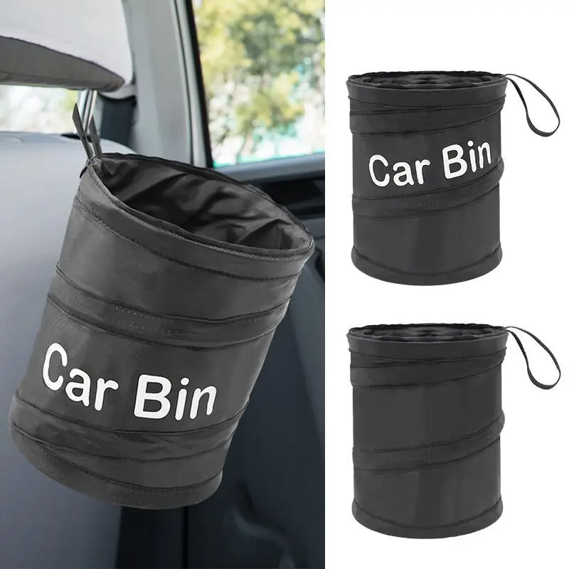 Black Car Trash Can Pack Bag Waterproof Car Trash Bag for Little Leak Proof Car Cooler Bag Car Garbage Bag with Side Pocket