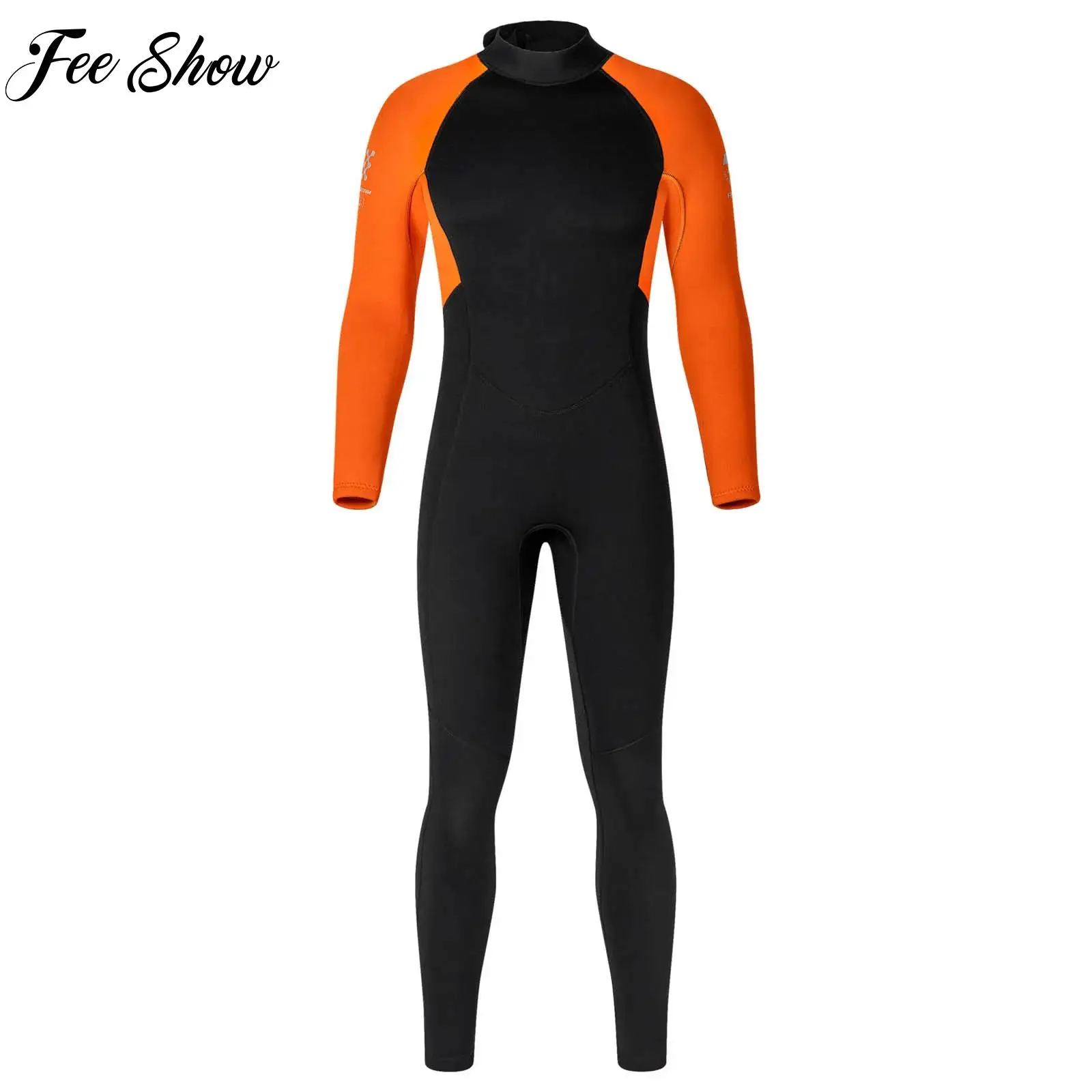 

Men's One-Piece Swimsuit Wetsuit Pool Party 3mm Neoprene Long Sleeve Full-Body Keep Warm Wetsuit for Surfing Diving Snorkeling