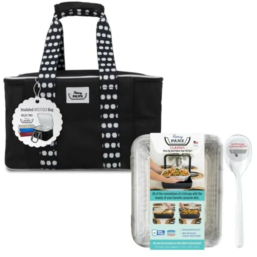 

Fancy Panz Bundle: черная изолированная сумка-переноска с классическим мрамором, сделано в США. Переноска из фольги для легкой транспортировки. В комплект входит Tra.