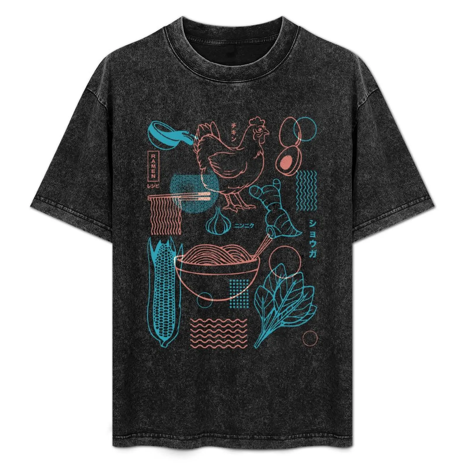 Cómo hacerlo: Receta de ramen, diseño japonés, minimalista, azul, de Tobe Fonseca, camiseta cómoda para el trabajo, camiseta para hombre