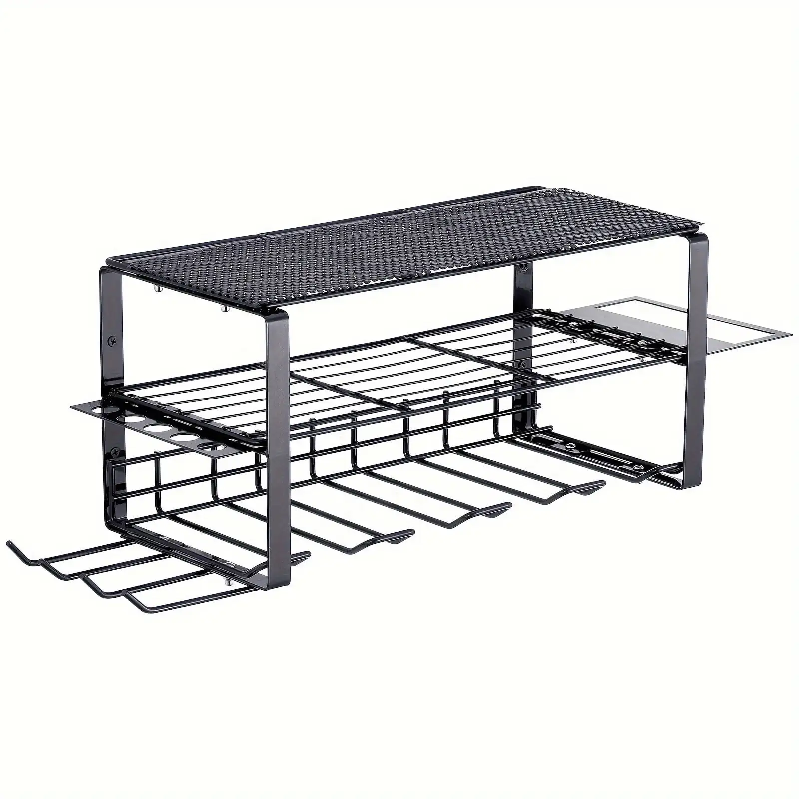 

Power Tool Organizer, 4 Slot, 3 Layers, Cordless Drill Holder Wall Mount, Battery Charging Station Storage Rack