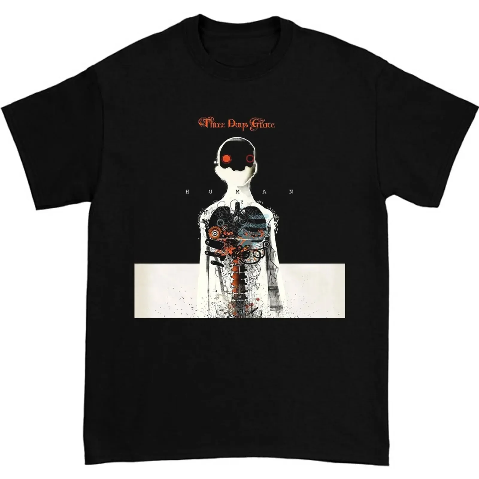 New Rare Three Days Grace Human Family Black S 235XL T Shirt vintage Washed Casual Breathable Unisex fashion Stretched homme