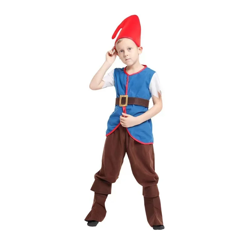 2024 Christmas Elf Costume Toddler Gnome Costume for Boy Halloween Carnival Party Fairy Tale Seven Dwarfs Cosplay for Kids