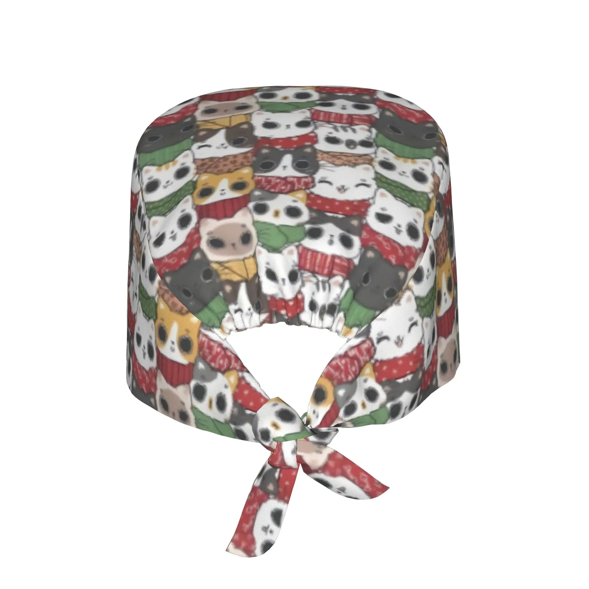 Cat Seamless Pattern Medical Staff Scrubs Hat Men Women Colourful Creative  Doctor Nursing Surgical Cap Scrub Caps