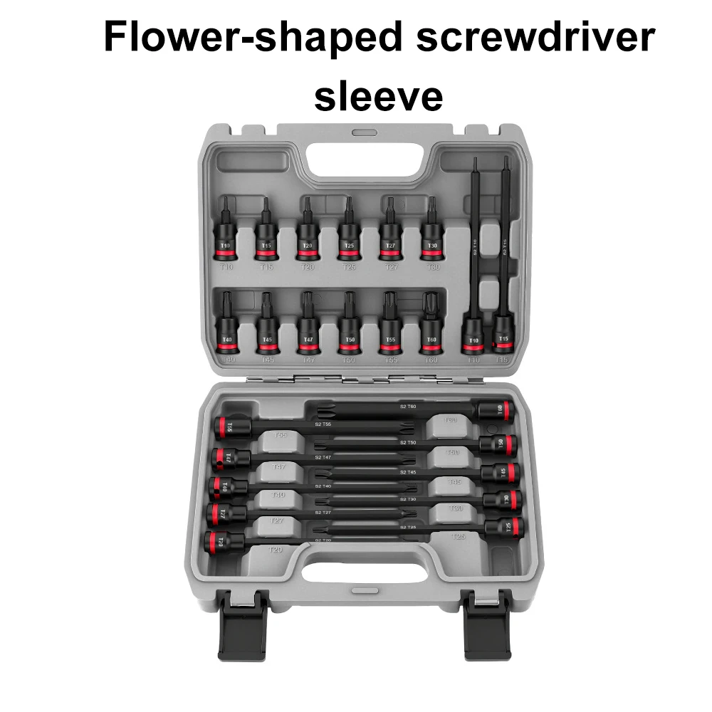 

24-Piece Set Socket Electric Wrench Hexagon Socket Wrench Set T30T40 Multi-functional Car Repair Tool Set