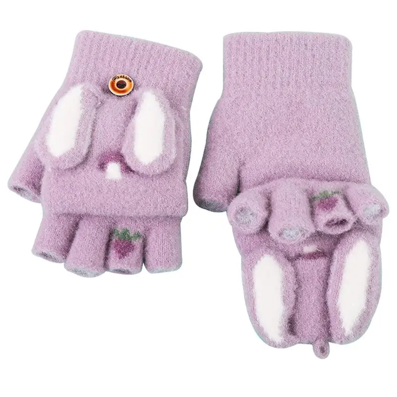 قفازات أطفال بدون أصابع مع غطاء قفاز ناعم للأطفال بدون أصابع قفازات للأطفال الصغار نصف إصبع قفاز سميك للفتيات