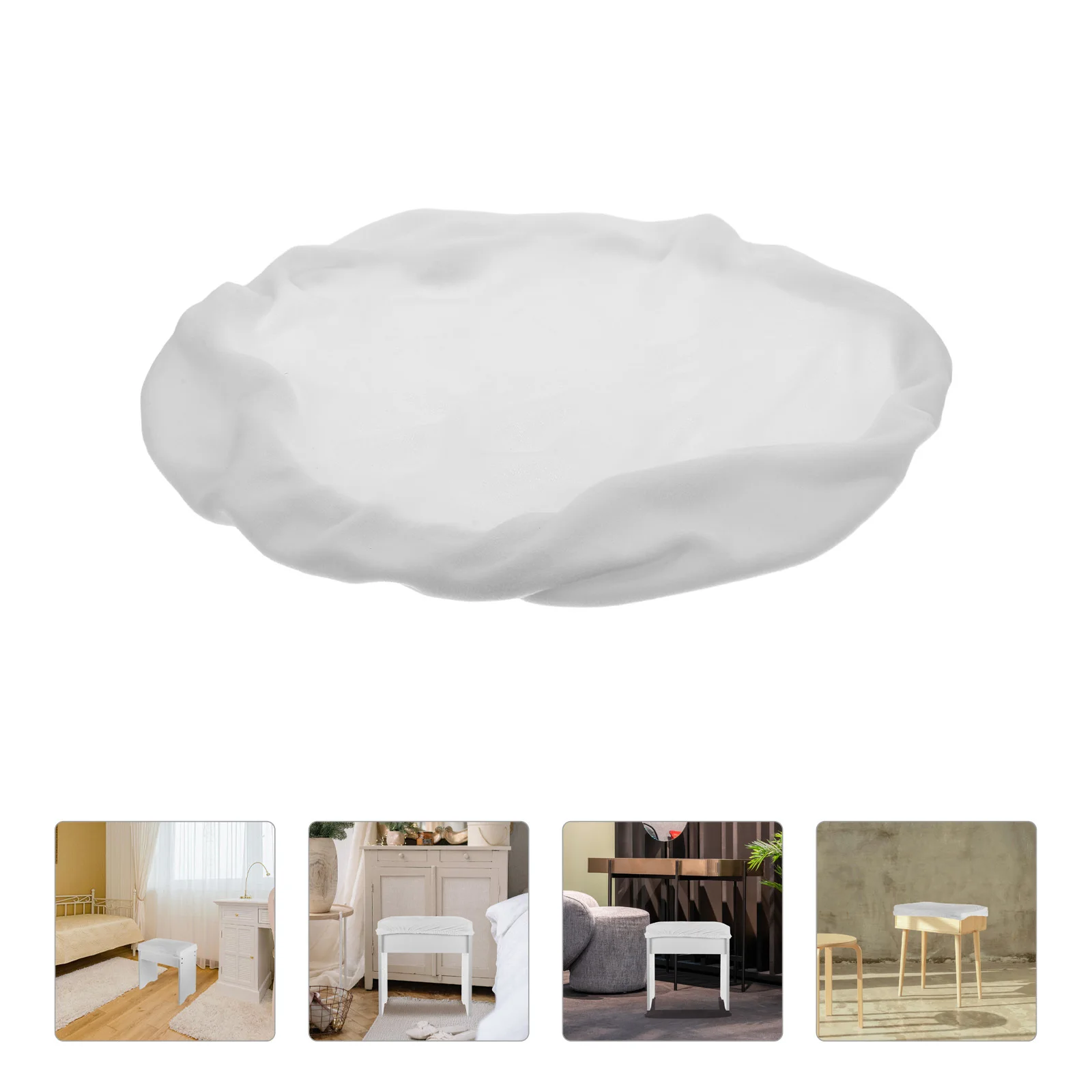 

4Pcs Stool Covers Rectangle Stretchable Flannel Elastic Slipcover Bar Stool Seat Cushion Protector for Vanity Chair Seat Covers