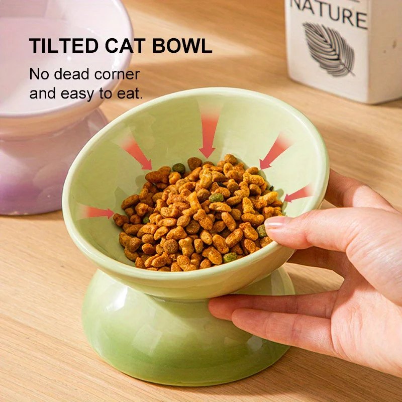 2er-Pack – Erhöhte Futter- und Wassernäpfe für Katzen und Hunde mit Farbverlauf, 15 ° Tilt – Anti-Vomiting erhöhte Futternäpfe für Haustiere, entwickelt zum Schutz der Halswirbelsäule – Detail 1