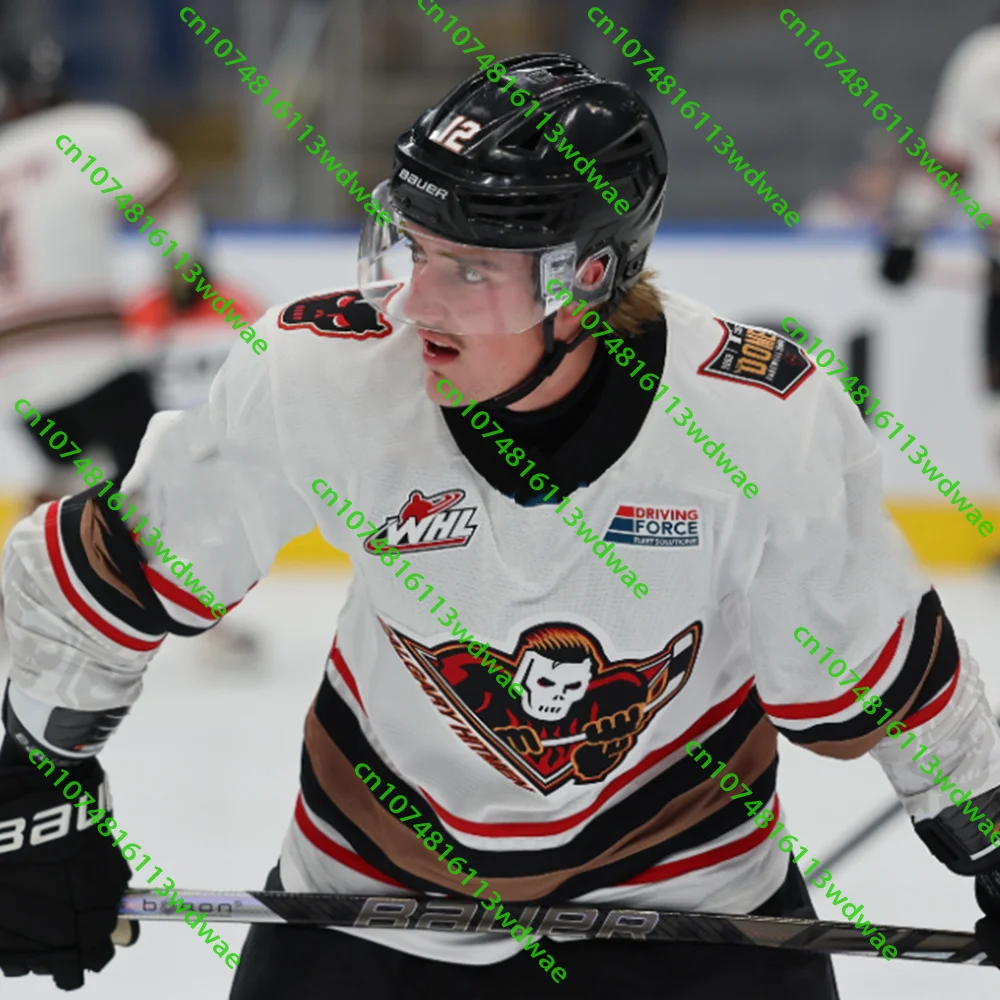 New 26/27 Canada Men's Calgary Hitmen Hockey Competition Jersey Long Sleeves Tee Adult 3D Print Sport Quick-dry Cycling shirt
