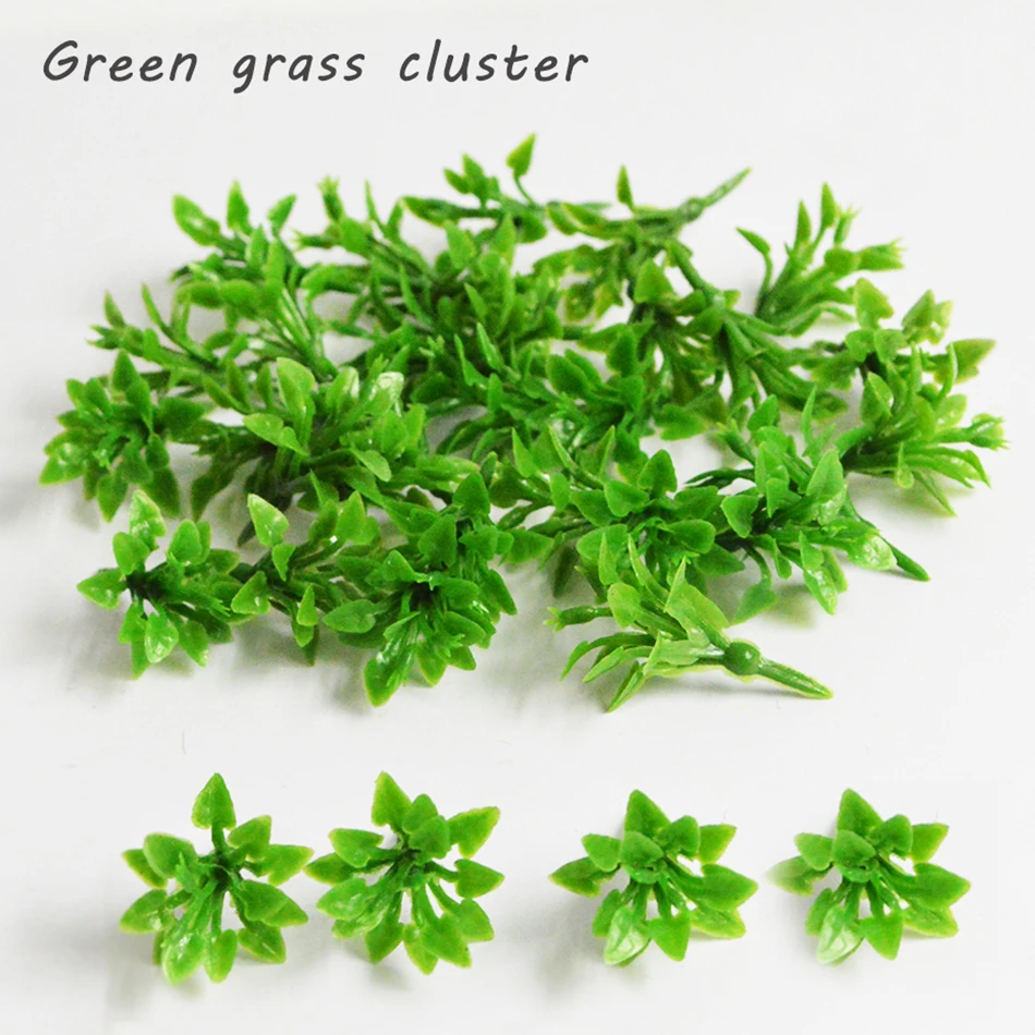 30pcs 3cm Simulation Static Grass Miniature Flower Plastic Toys Railway Trian Layout Architecture Building Materials for Diorama